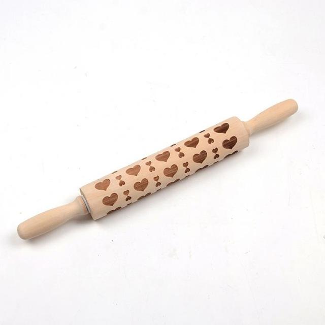 Pavoco Backwerkzeuge & Zubehör Reh Dekoratives Nudelholz aus Holz langlebig mit einzigartigen Mustern