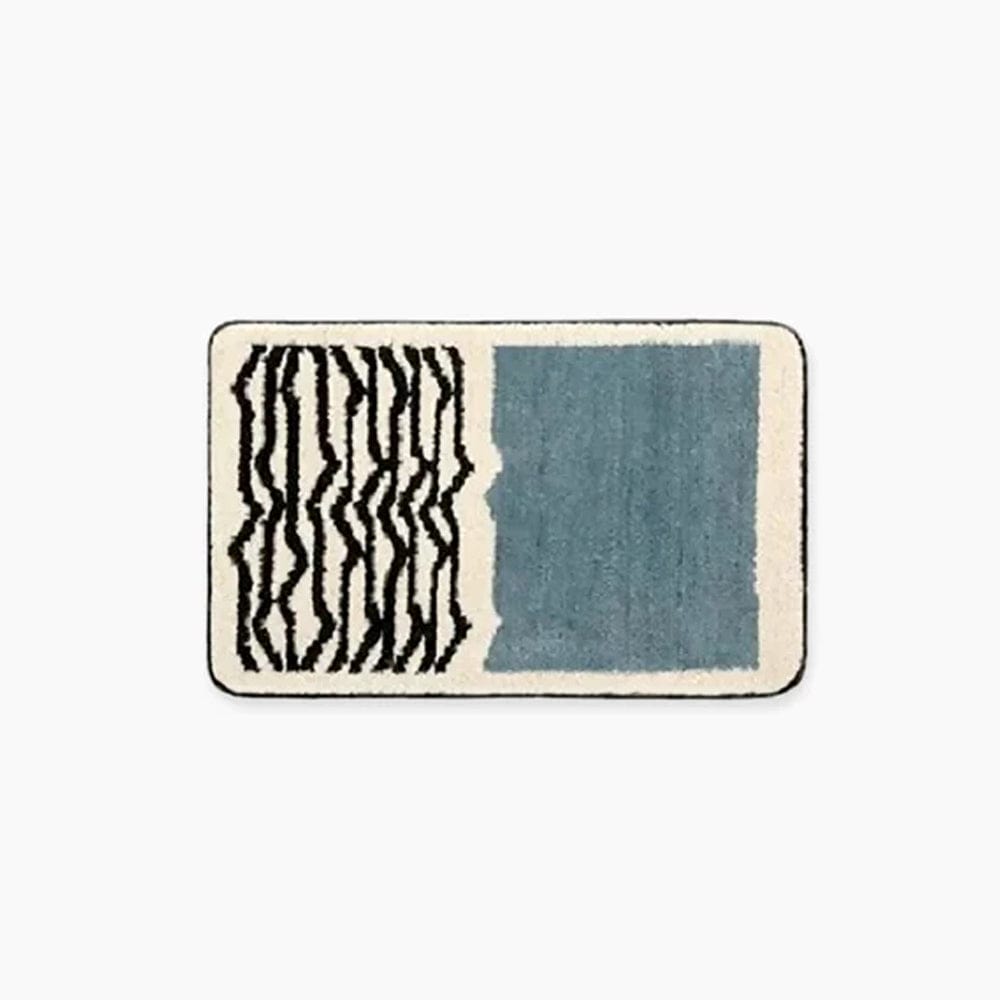 Pavoco Badematten Blau / Klein 40 X 60 Cm Elegante Badematte für Badezimmer weich rutschfest handgefertigt