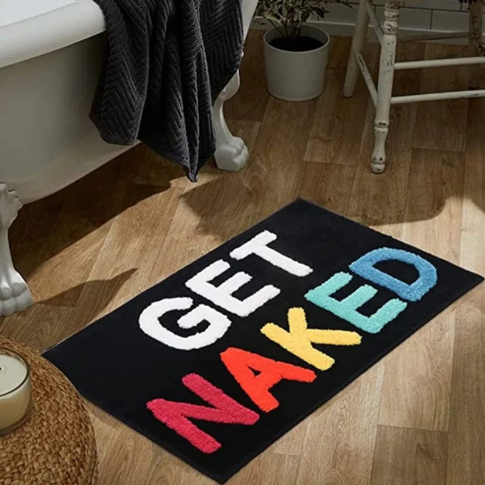 Pavoco Badematten Nackt werden Regenbogen / 50x80cm Weicher Badvorleger für Unisex saugfähig rutschfest modern