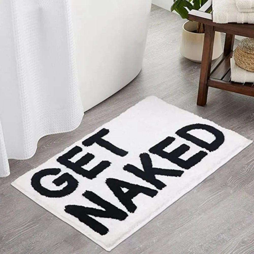 Pavoco Badematten Nackt werden Weiß / 50x80cm Weicher Badvorleger für Unisex saugfähig rutschfest modern
