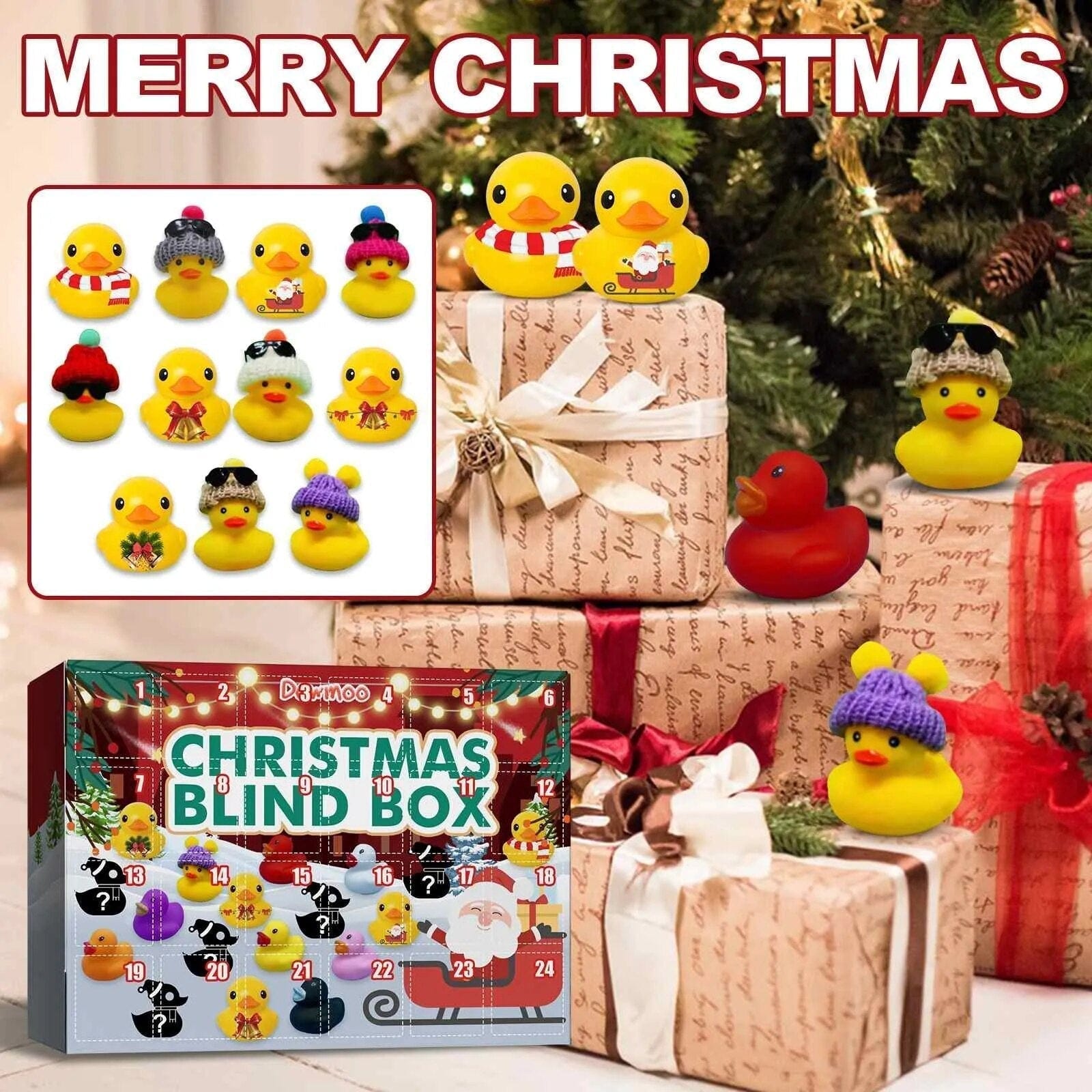 Pavoco Badespielzeug Default Fröhlicher Adventskalender für Kinder mit Badeentchen Weihnachten 2024