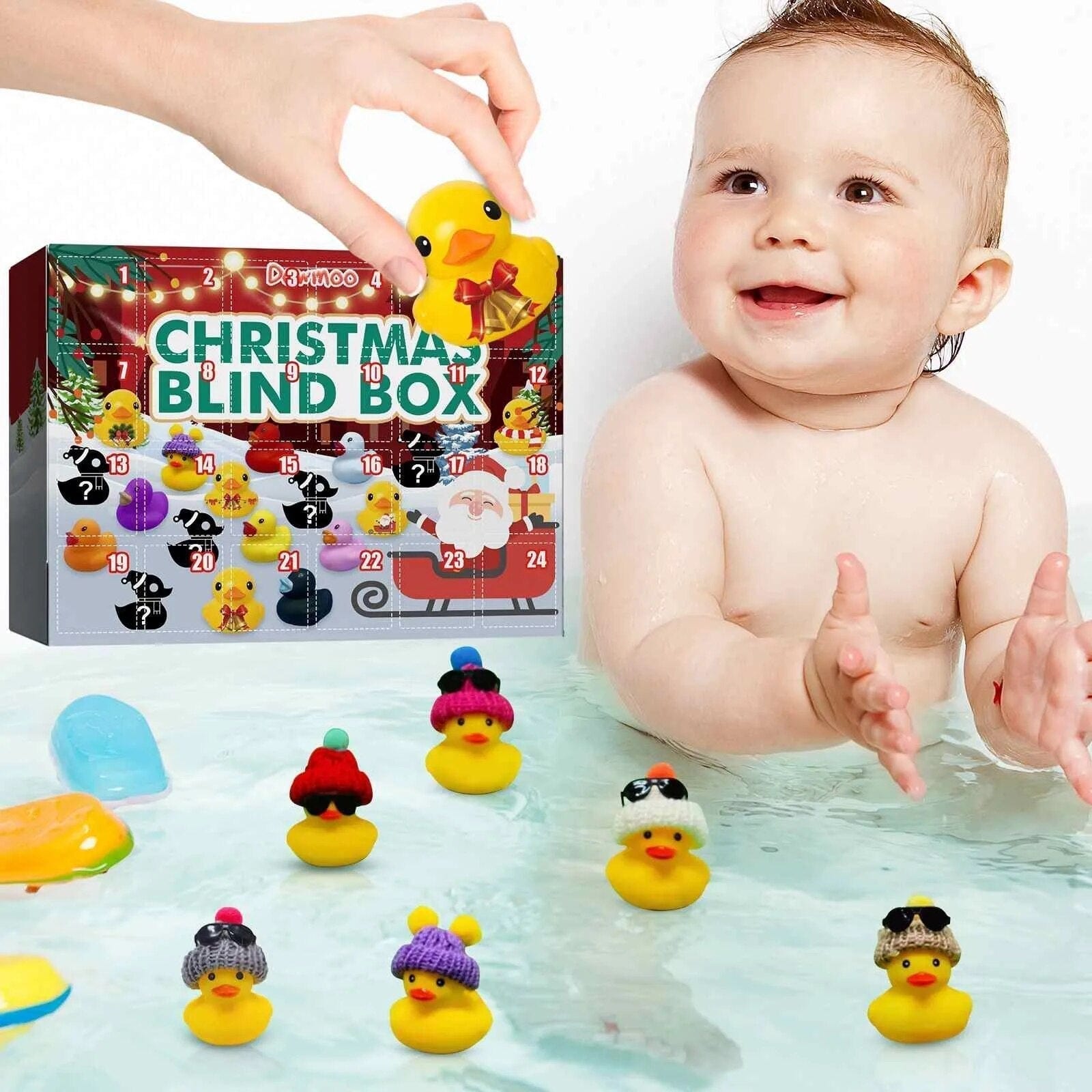 Pavoco Badespielzeug Default Fröhlicher Adventskalender für Kinder mit Badeentchen Weihnachten 2024
