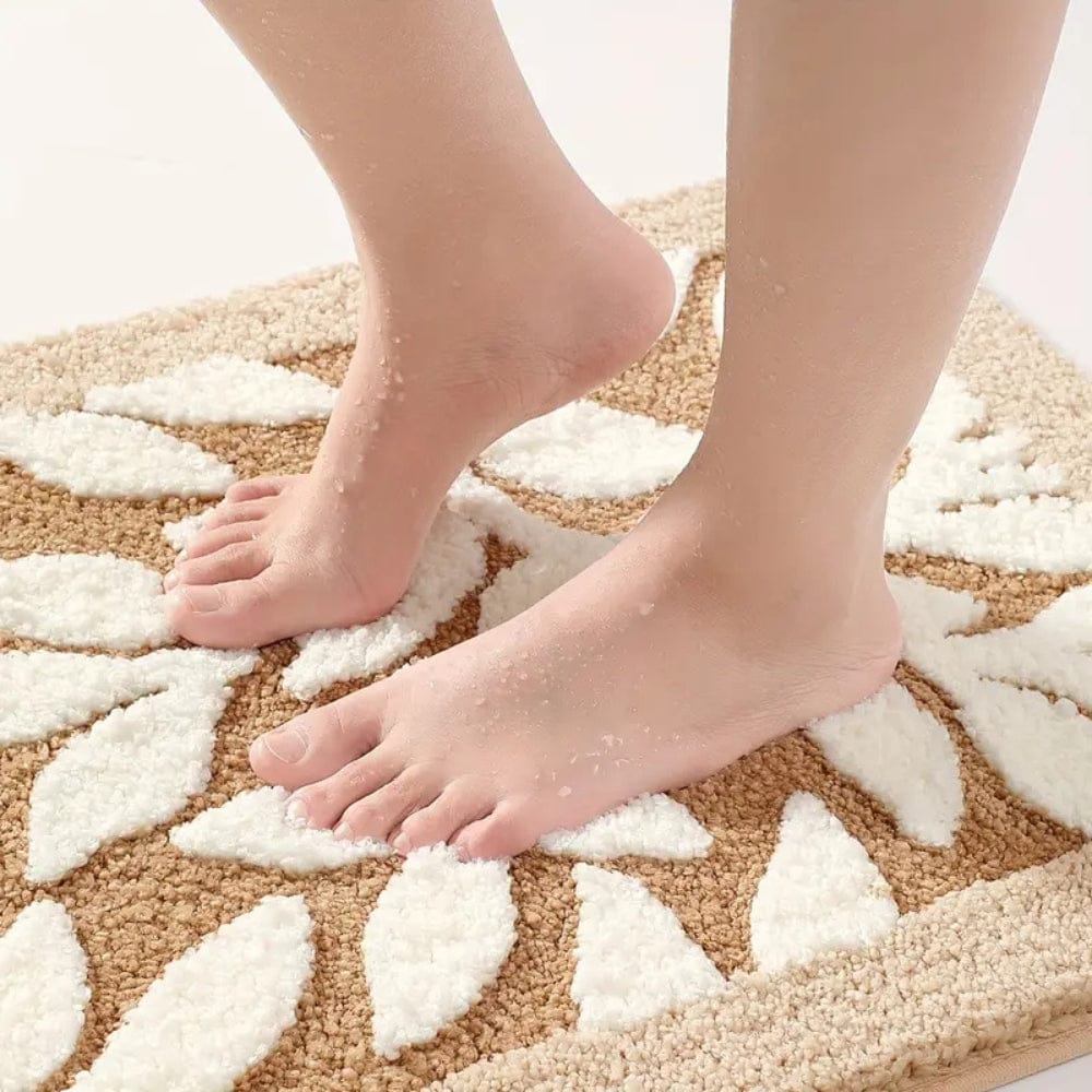 Pavoco Badezimmerteppiche & -matten Weiche Badematte für Badezimmer rutschfest Mikrofaser Blattmuster maschinenwaschbar