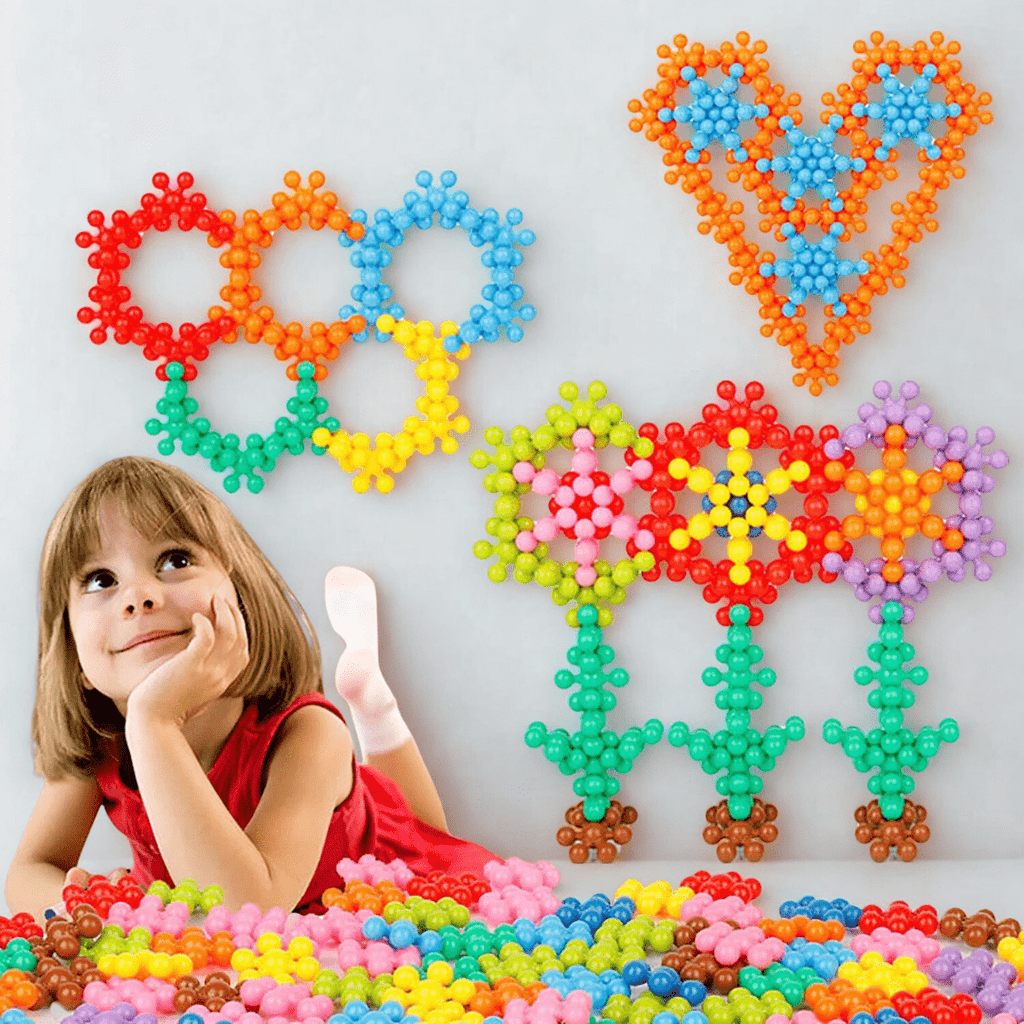 Pavoco Bauspielzeug Buntes Lernspielzeug für Kinder ab 3 Jahren kreativ pädagogisch vielseitig