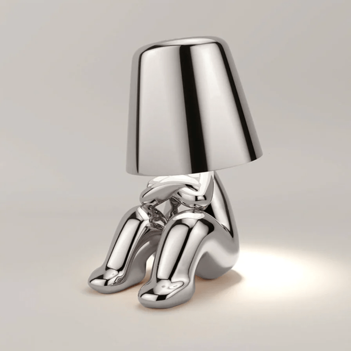 Pavoco Beleuchtung Silber / Verschränkte Arme Lumipose | dimmbare Tischlampe für Home modern