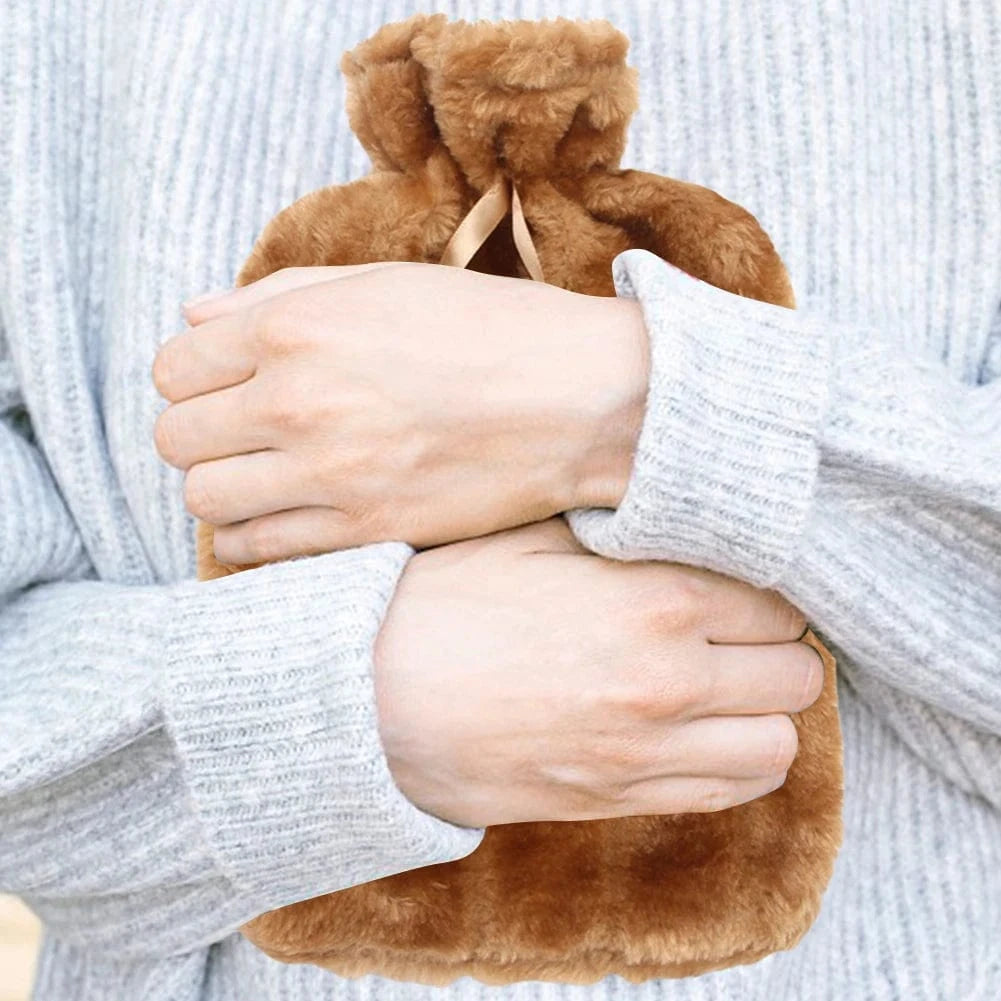 Pavoco Bettwärmer & Heizkissen Weicher Wärmflaschenbezug für Unisex Kunstpelz abnehmbar Winter warm und stylisch