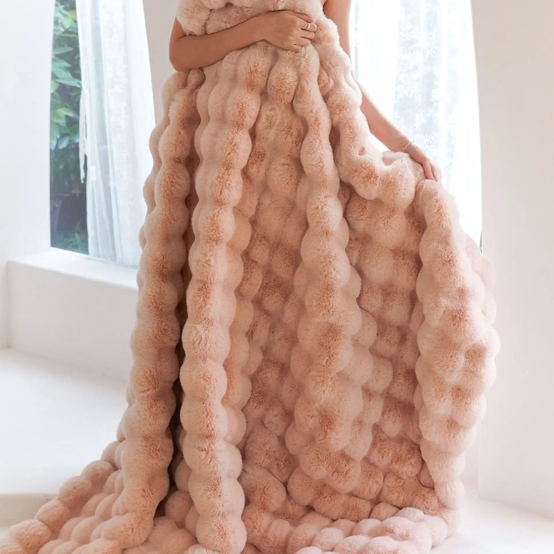 Pavoco Bettwäsche Aprikose / 100x160cm (39x63in) Weiche Kuscheldecke für Unisex ganzjährig maschinenwaschbar Plüschwolle