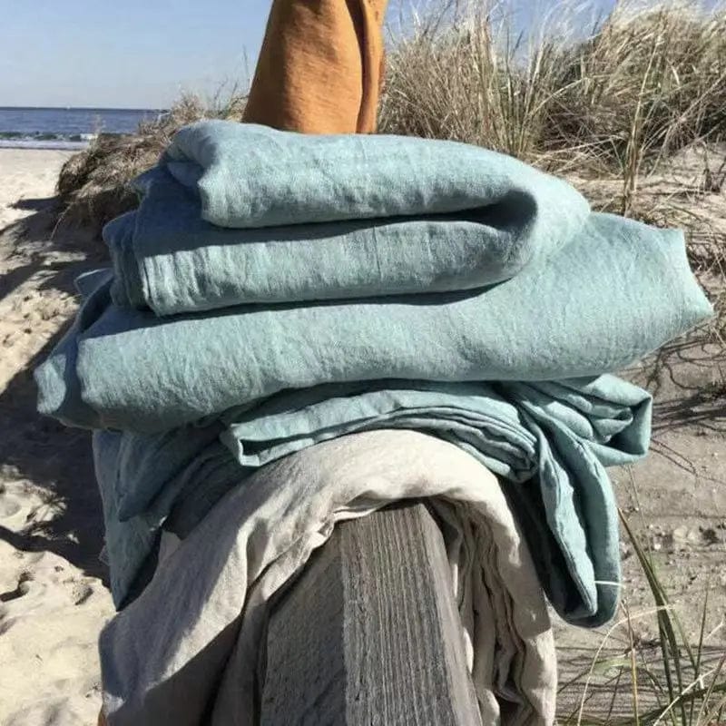 Pavoco Bettwäsche Atmungsaktives Spannbettlaken für Unisex aus 100% Leinen pflegeleicht 200x200