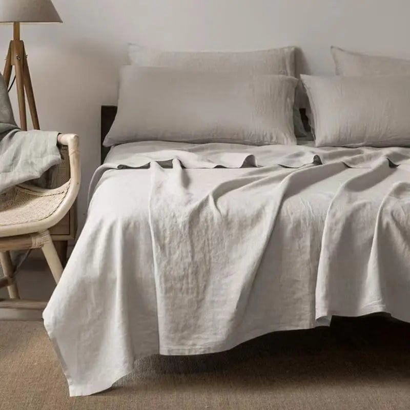 Pavoco Bettwäsche Atmungsaktives Spannbettlaken für Unisex aus 100% Leinen pflegeleicht 200x200