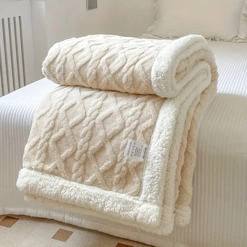 Pavoco Bettwäsche Cremweiß / 100x150 cm Weiche Fleecedecke für Unisex warm vielseitig pflegeleicht kuschelig