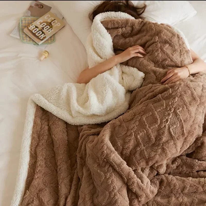 Pavoco Bettwäsche Dunkelbraun / 70x100cm Kuschelweiche Wolldecke für Unisex aus Lambswool Fleece warm atmungsaktiv Winter