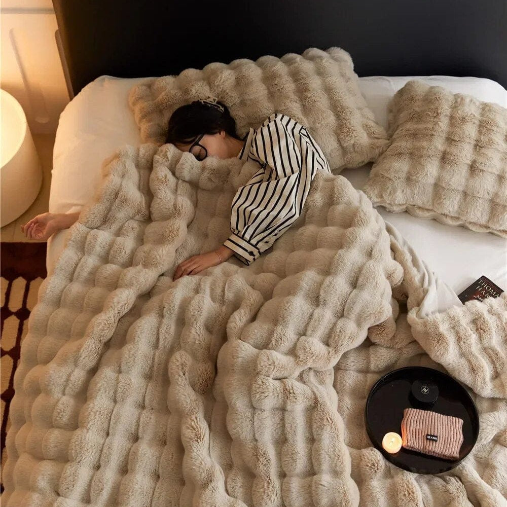 Pavoco Bettwäsche Hellbraun / 100x160cm (39x63in) Weiche Kuscheldecke für Unisex ganzjährig maschinenwaschbar Plüschwolle