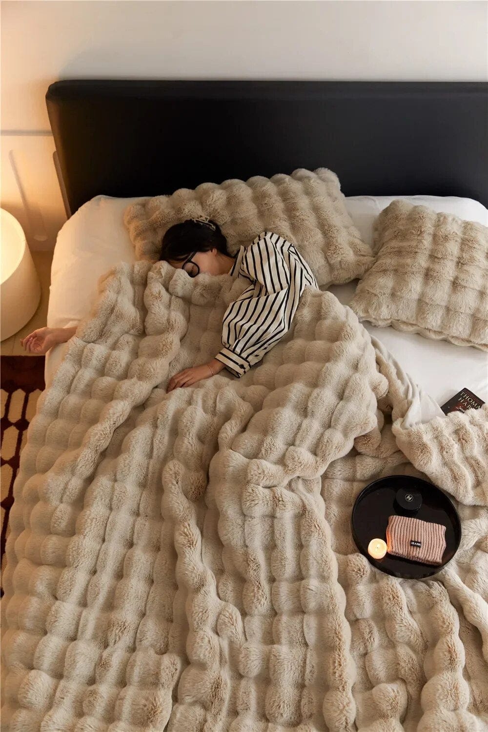 Pavoco Bettwäsche Hellbraun / 100x160cm (39x63in) Weiche Kuscheldecke für Unisex ganzjährig maschinenwaschbar Plüschwolle