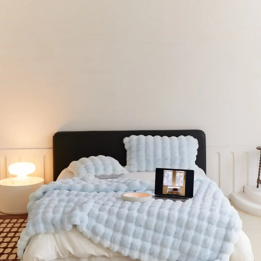 Pavoco Bettwäsche Himmelblau / 100x160cm Weiche Kuscheldecke für Unisex Doppelseitig Fleece Vielseitig 100x160cm