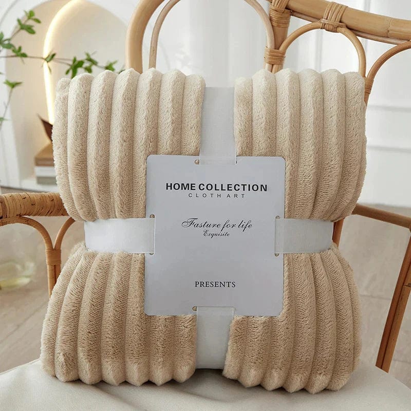 Pavoco Bettwäsche Khaki / 100x150cm Weiche Flanellfleece Decke für Unisex gemütlich warm Herbst Winter gestreift