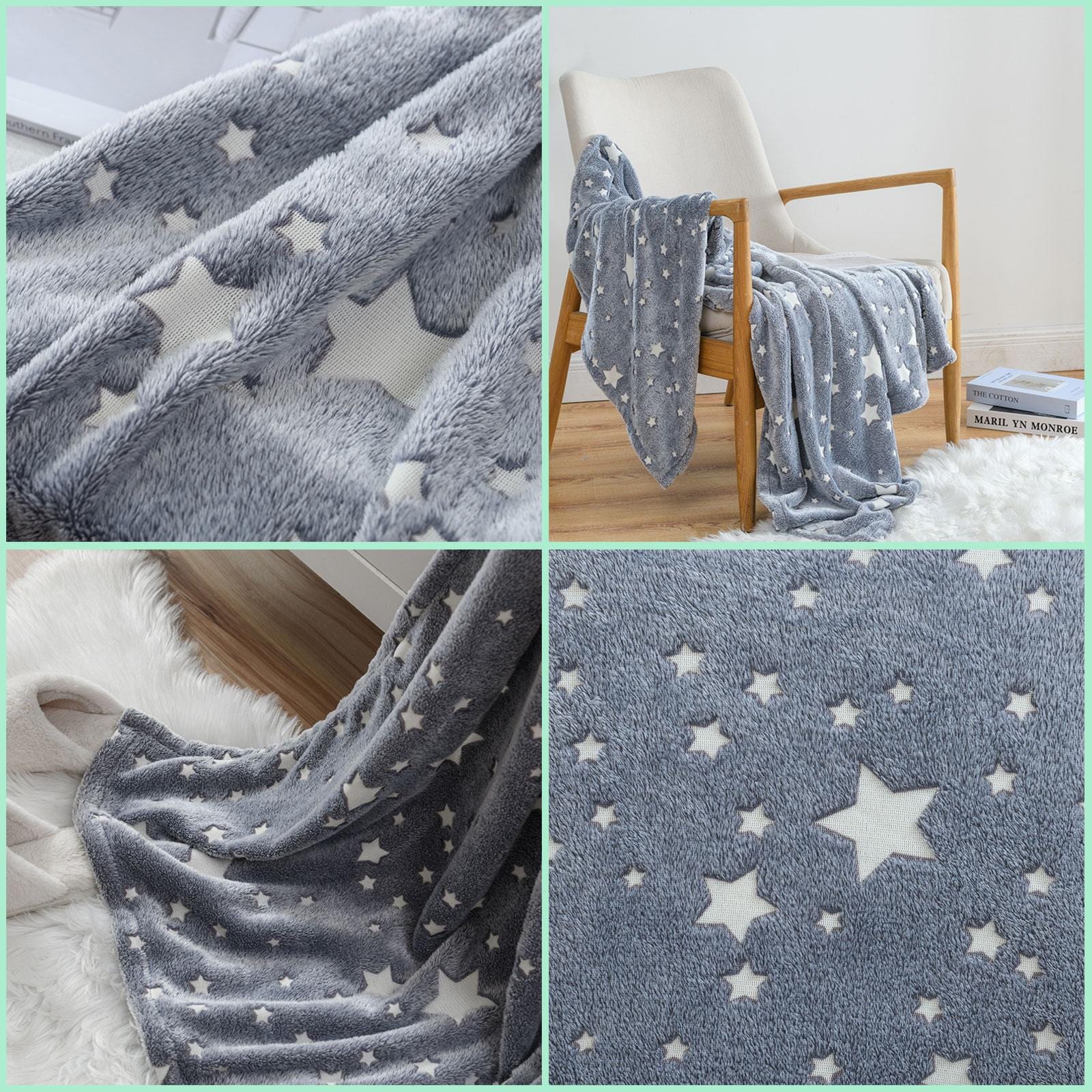 Pavoco Bettwäsche Leuchtende Kinderdecke aus Flanell für Kinder weich 100x150cm 200x150cm