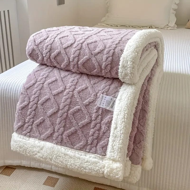 Pavoco Bettwäsche Lila / 100x150 cm Weiche Fleecedecke für Unisex warm vielseitig pflegeleicht kuschelig