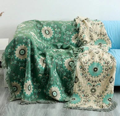 Pavoco Bettwäsche Luxuriöse Wolldecke für Unisex 100% Baumwolle Reversibel atmungsaktiv elegant