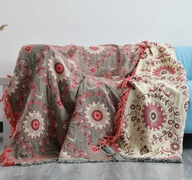 Pavoco Bettwäsche Luxuriöse Wolldecke für Unisex 100% Baumwolle Reversibel atmungsaktiv elegant