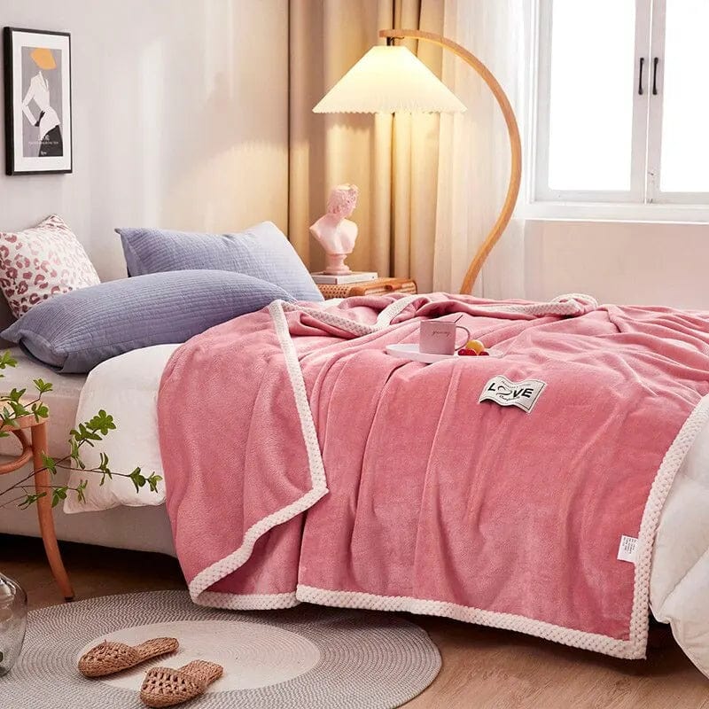 Pavoco Bettwäsche Rosa / 70x100cm Weiche Fleece Decke für Unisex rosa aus Flanell gemütlich atmungsaktiv Winter