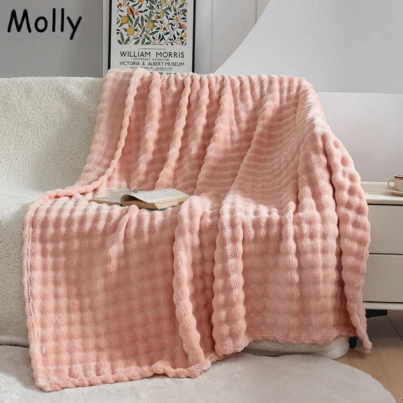 Pavoco Bettwäsche Rosa / 70x100cm Weiche Fleece Decke für Unisex warm atmungsaktiv modern 150x200 cm