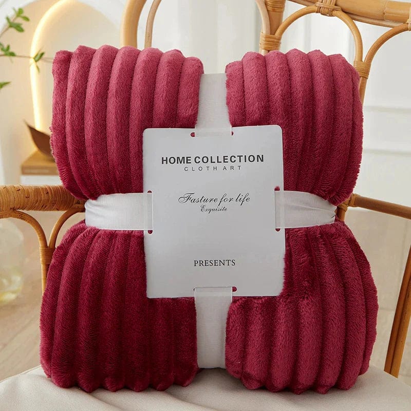 Pavoco Bettwäsche Rot / 100x150cm Weiche Flanellfleece Decke für Unisex gemütlich warm Herbst Winter gestreift