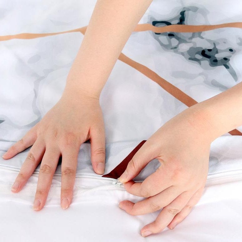 Pavoco Bettwäsche-Sets Elegantes Bettbezug Set für Unisex Marmor Design aus Baumwollmix 240x220 155x200