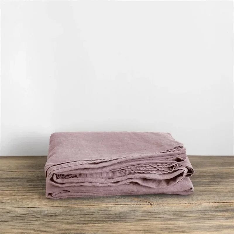 Pavoco Bettwäsche Violett grau / 150x230cm Atmungsaktives Spannbettlaken für Unisex aus 100% Leinen pflegeleicht 200x200