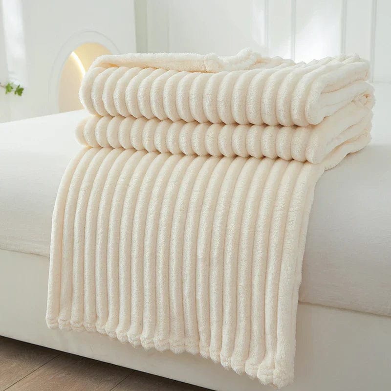 Pavoco Bettwäsche Weiche Flanellfleece Decke für Unisex gemütlich warm Herbst Winter gestreift