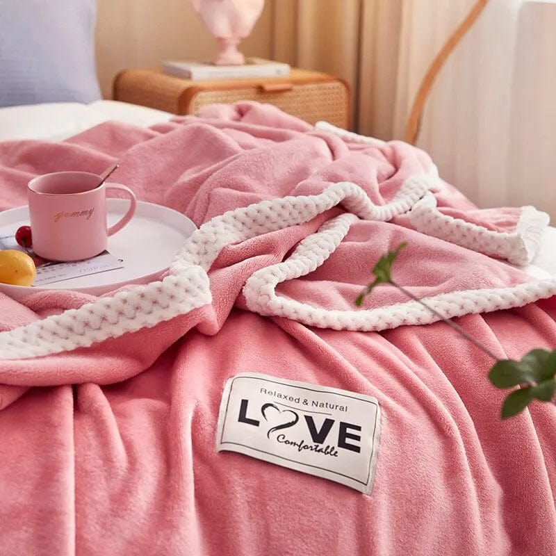 Pavoco Bettwäsche Weiche Fleece Decke für Unisex rosa aus Flanell gemütlich atmungsaktiv Winter