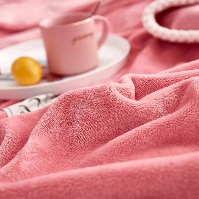 Pavoco Bettwäsche Weiche Fleece Decke für Unisex rosa aus Flanell gemütlich atmungsaktiv Winter