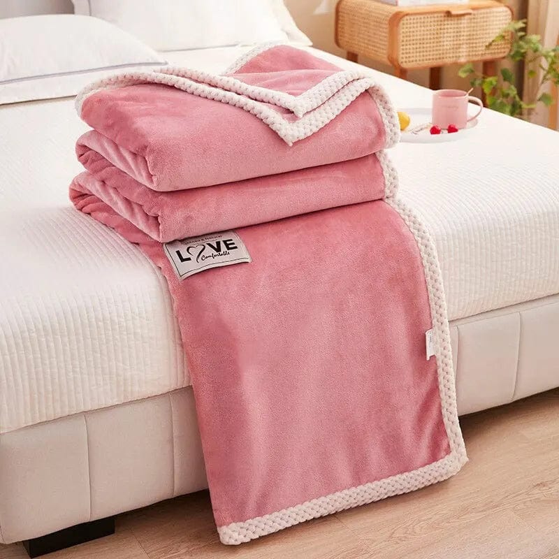 Pavoco Bettwäsche Weiche Fleece Decke für Unisex rosa aus Flanell gemütlich atmungsaktiv Winter