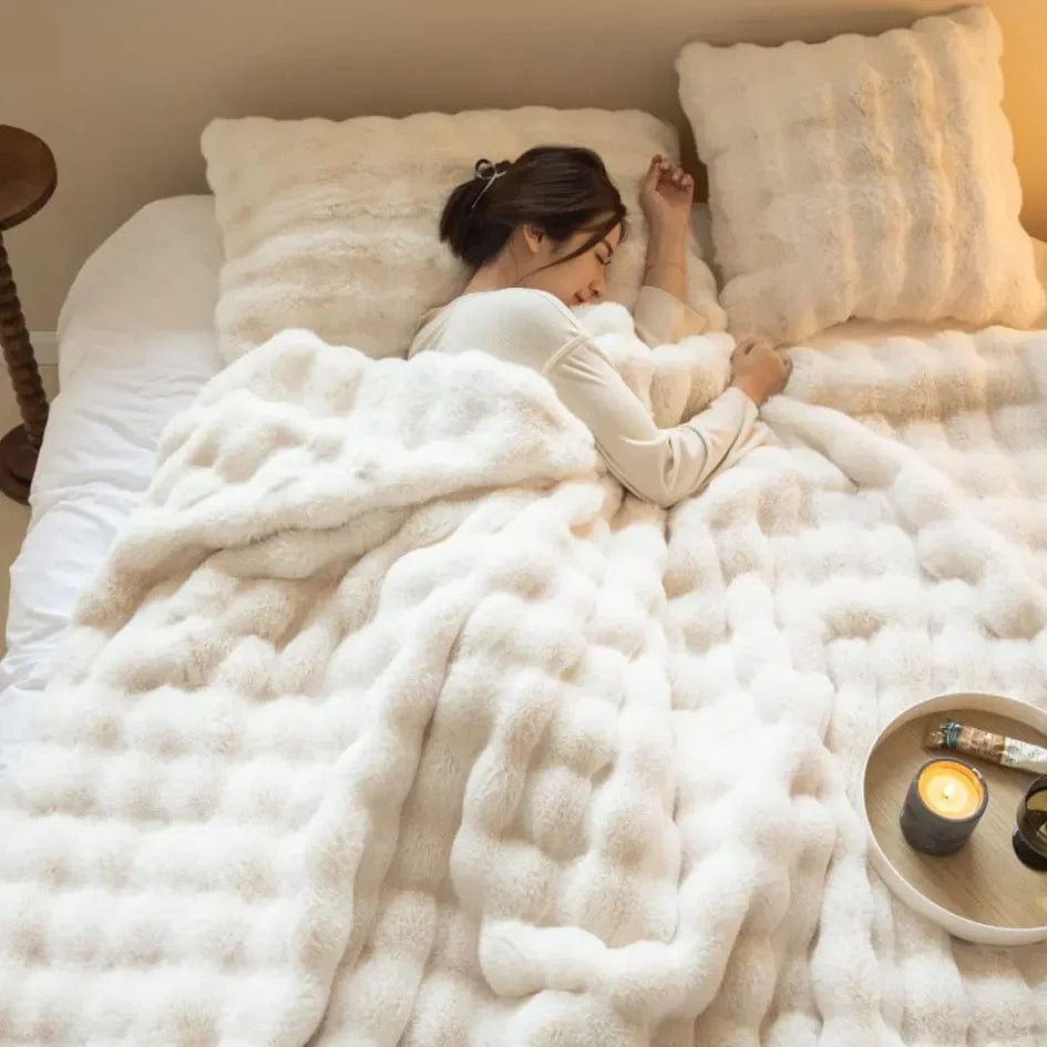 Pavoco Bettwäsche Weiß / 100x160cm (39x63in) Weiche Kuscheldecke für Unisex ganzjährig maschinenwaschbar Plüschwolle