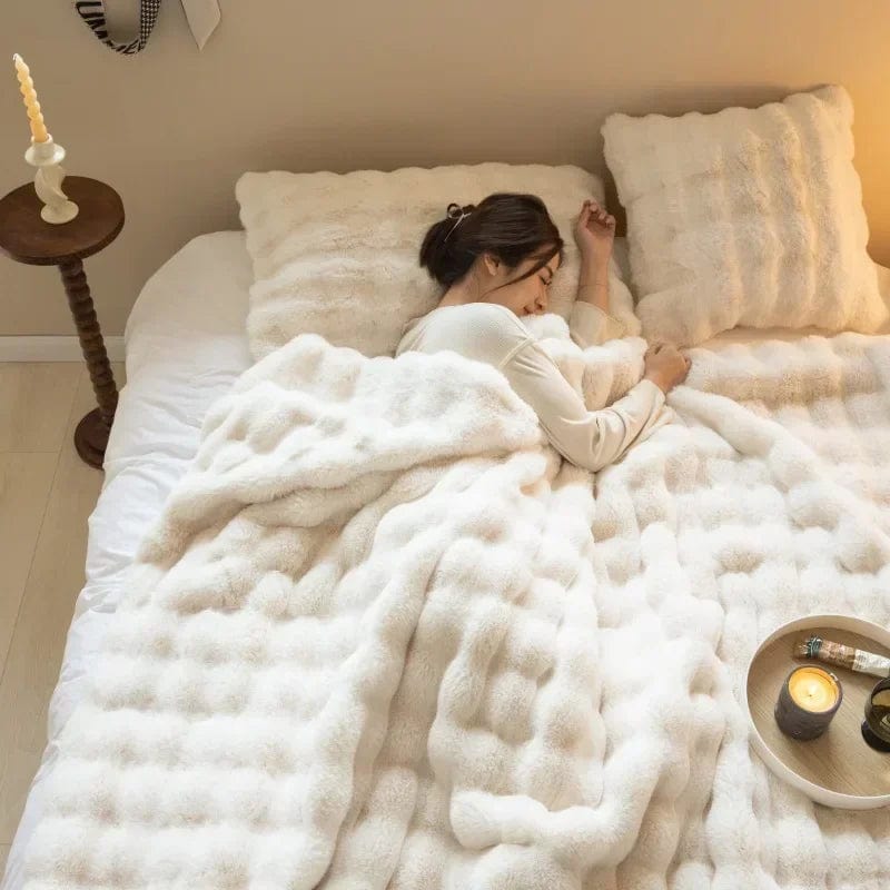 Pavoco Bettwäsche Weiß / 100x160cm Weiche Kuscheldecke für Unisex Doppelseitig Fleece Vielseitig 100x160cm
