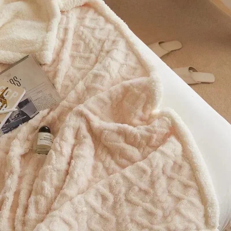 Pavoco Bettwäsche Weiß / 70x100cm Kuschelweiche Wolldecke für Unisex aus Lambswool Fleece warm atmungsaktiv Winter