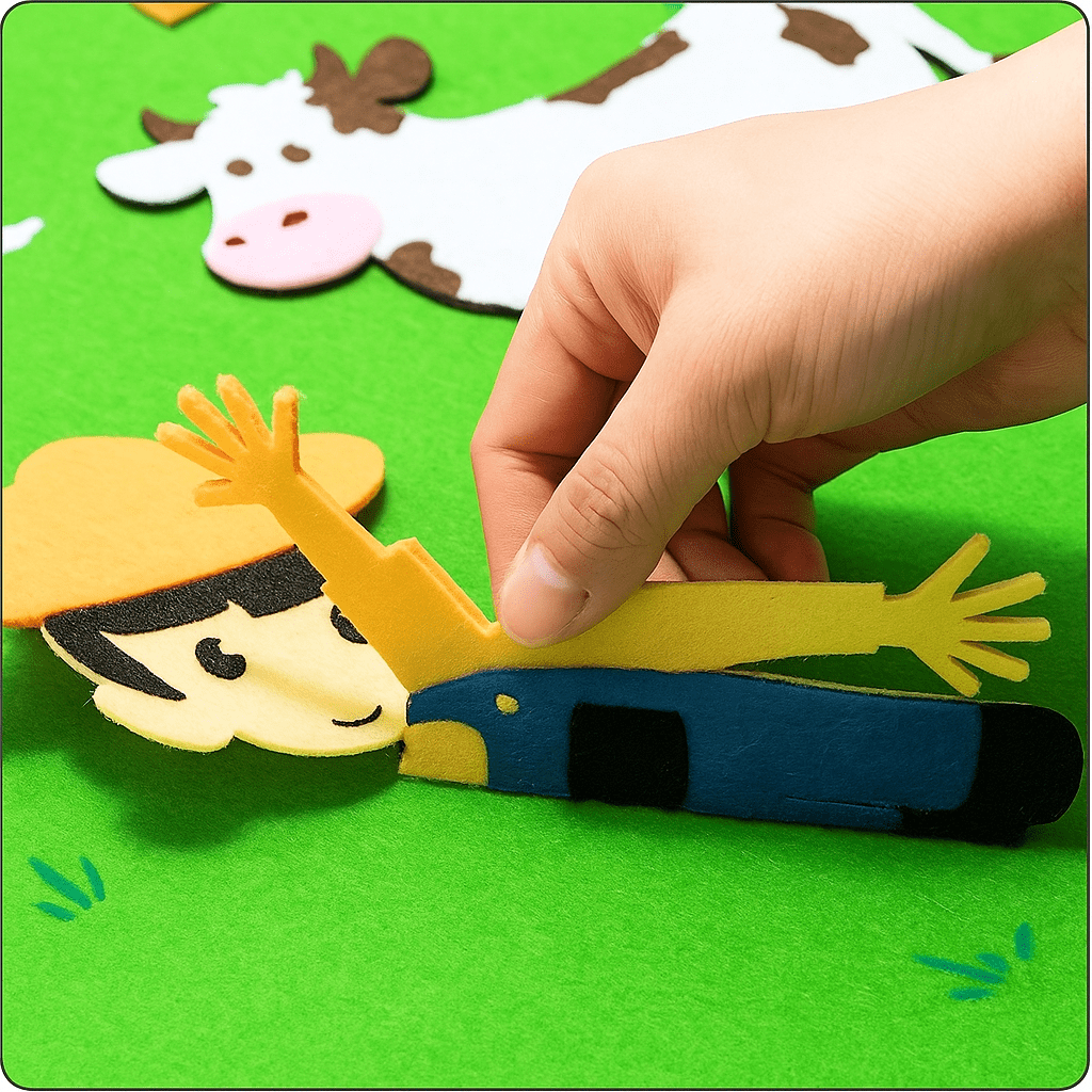 Pavoco Bildungsspielzeug Hof | interaktive Filzmatte für Kinder kreativ