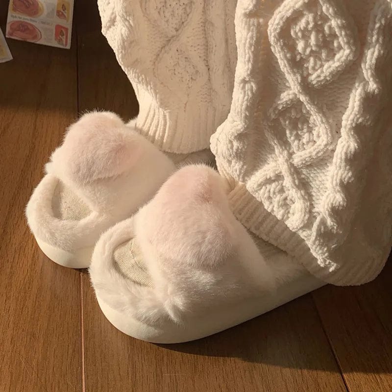 Pavoco Damen Hausschuhe Flauschige Hausschuhe für Damen warm bequem Winter Herzdesign