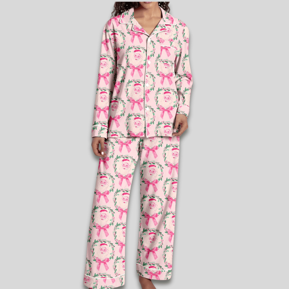 Pavoco Damen Schlafanzüge J / S Weiches Pyjama Set für Damen zweiteilig festlich gemütlich Winter
