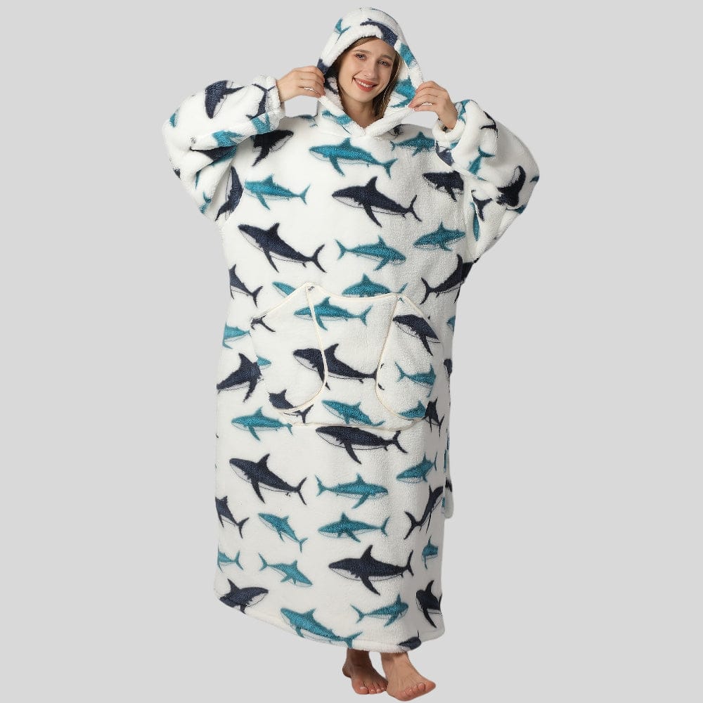 Pavoco Damen Sweatshirts Wal Kuscheliges Oversize Sweatshirt für Damen warm mit Kapuze Winter