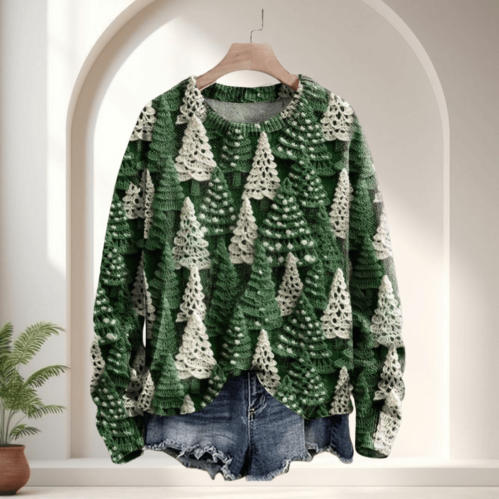 Pavoco Damenpullover Festlicher Strickpullover für Damen langärmelig weich Weihnachten