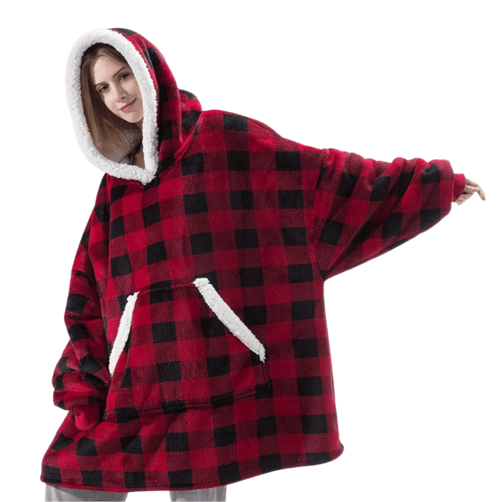 Pavoco Decken & Plaids Holzfarbe / Einheitsgröße Weiche Kapuzendecke für Unisex gemütlich mit Fleece warm Winter