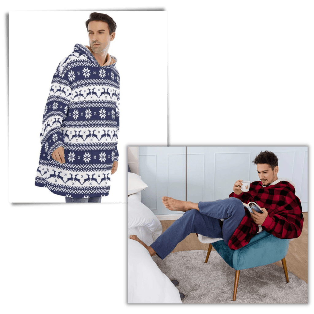 Pavoco Decken & Plaids Weiche Kapuzendecke für Unisex gemütlich mit Fleece warm Winter