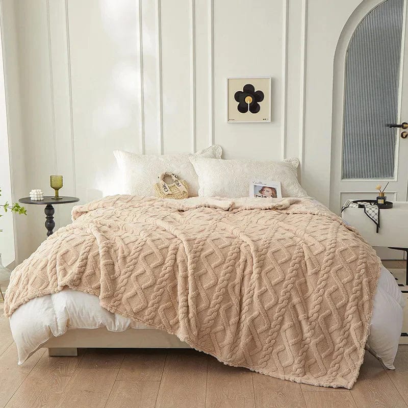 Pavoco Decken & Überwürfe Beige / 70x100cm Weiche Wolldecke für Unisex aus Lambswool warm und luxuriös Winter