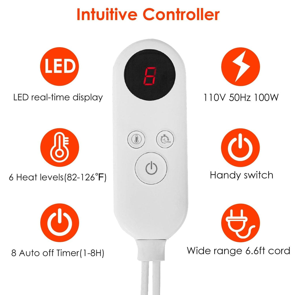 Pavoco Decken & Überwürfe Default Elektrische Flanelldecke für Unisex warm mit Timer und 6 Wärmepegeln