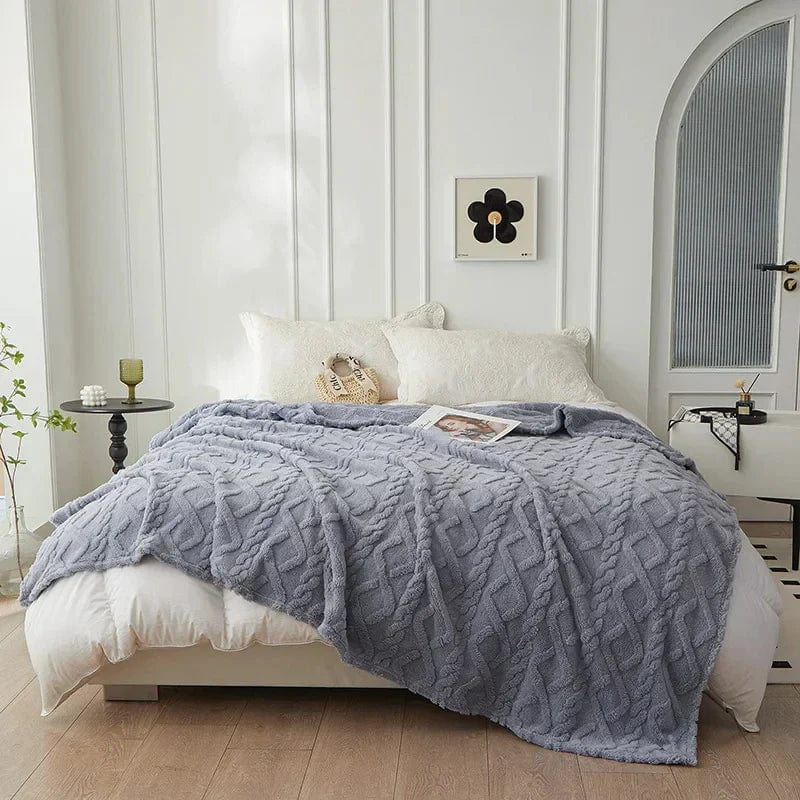 Pavoco Decken & Überwürfe Grau / 70x100cm Weiche Wolldecke für Unisex aus Lambswool warm und luxuriös Winter