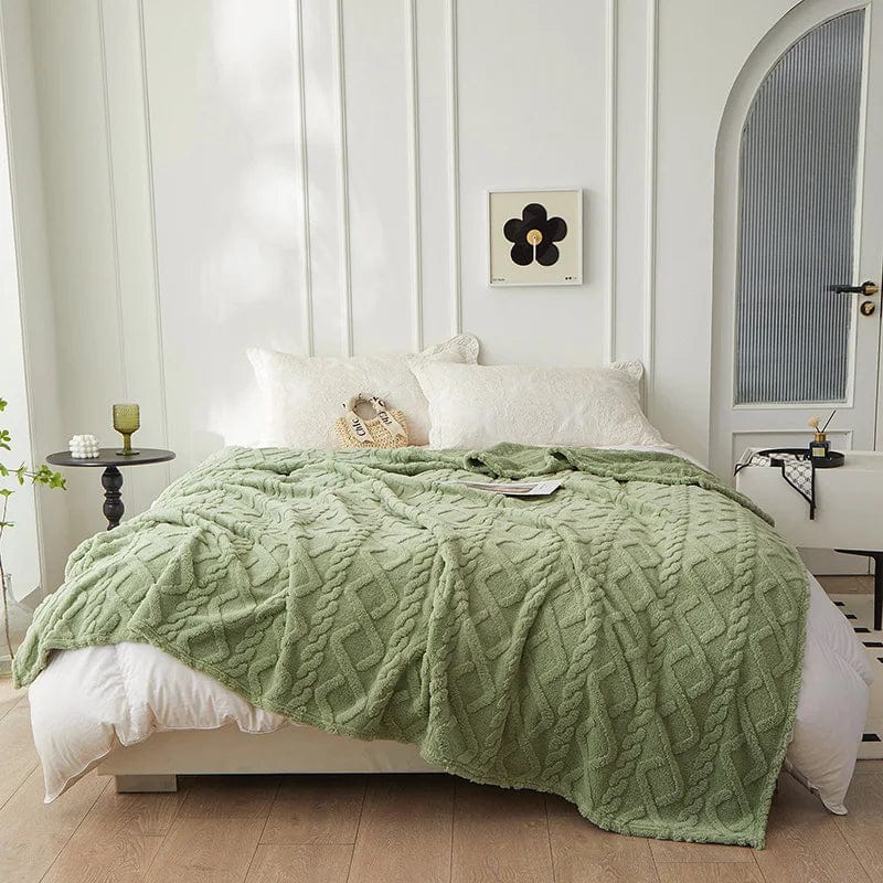 Pavoco Decken & Überwürfe Grün / 70x100cm Weiche Wolldecke für Unisex aus Lambswool warm und luxuriös Winter