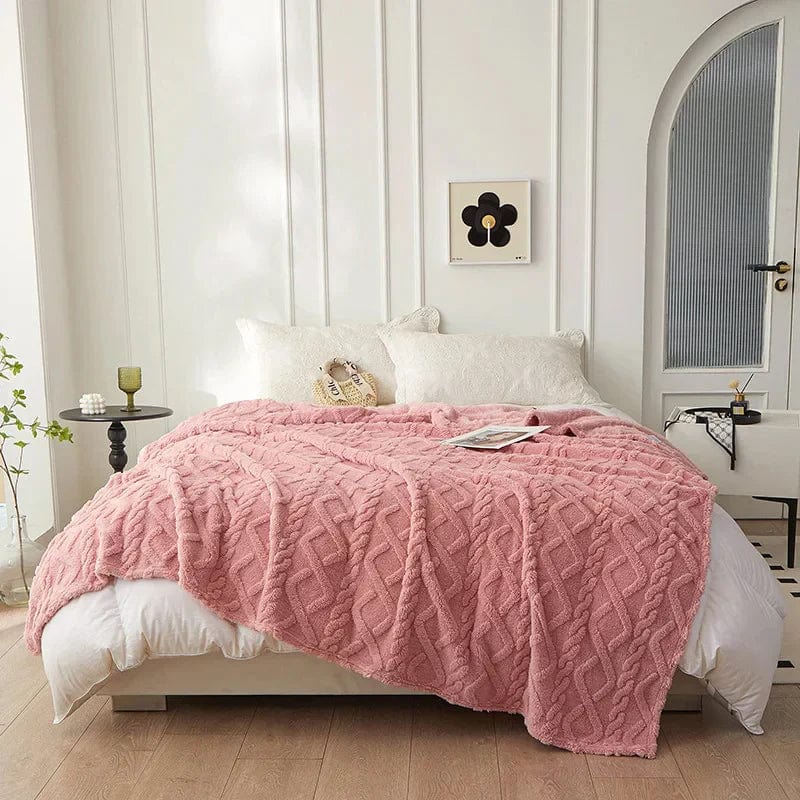 Pavoco Decken & Überwürfe Rosa / 70x100cm Weiche Wolldecke für Unisex aus Lambswool warm und luxuriös Winter