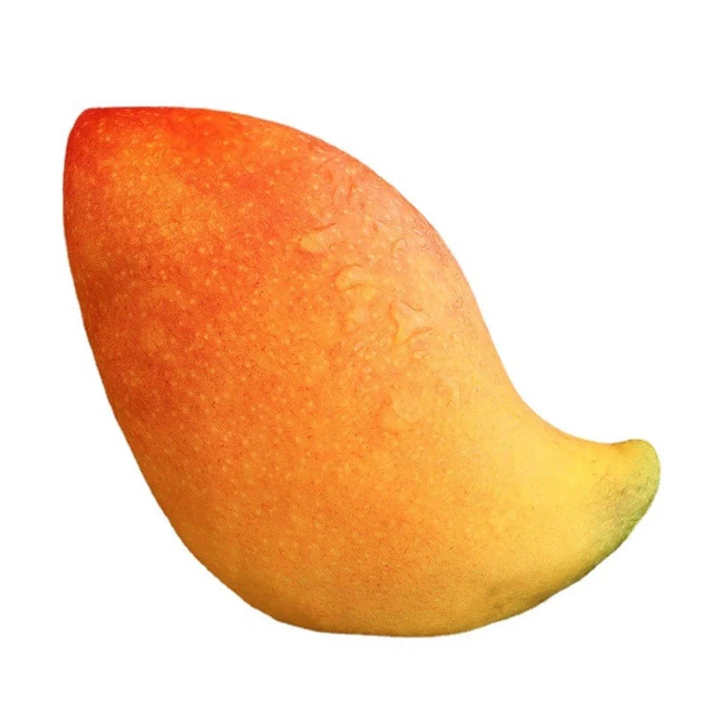 Pavoco Dekorative Kissen Mango Weiches Plüschkissen für Kinder und Erwachsene fruchtig dekorativ