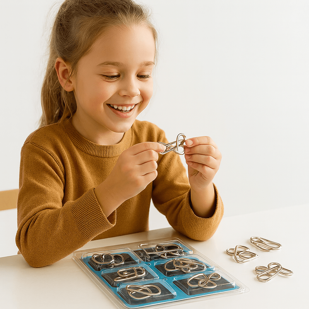 Pavoco Denksportaufgaben Blau Herausforderndes Metallpuzzlespiel für Unisex kreativ logisch unterhaltsam 36 Teile