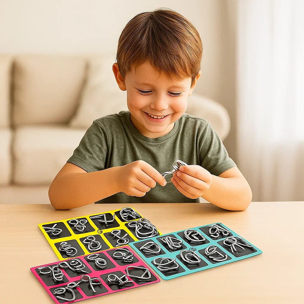 Pavoco Denksportaufgaben Herausforderndes Metallpuzzlespiel für Unisex kreativ logisch unterhaltsam 36 Teile
